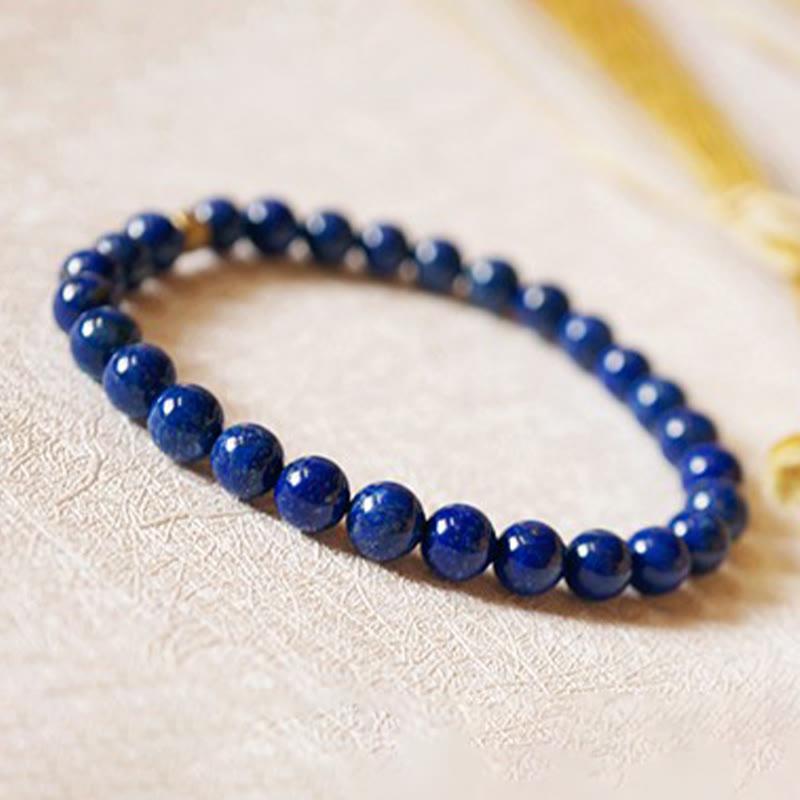 Pulsera de autocuidado con cuentas ultrafinas de lazurita de 4 mm de Buddha Stones