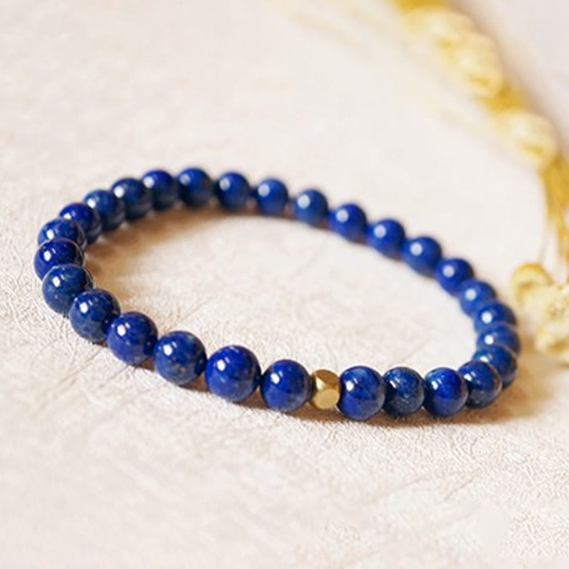 Pulsera de autocuidado con cuentas ultrafinas de lazurita de 4 mm de Buddha Stones
