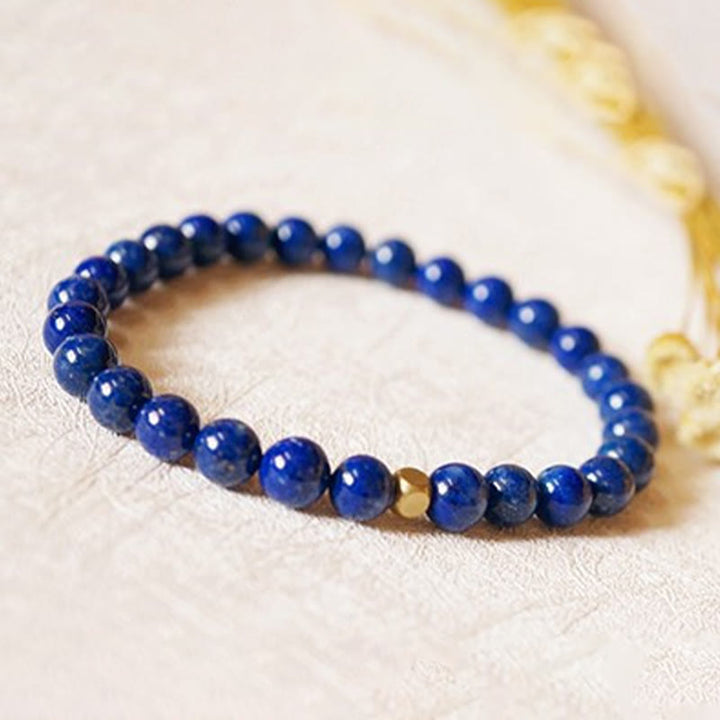 Pulsera de autocuidado con cuentas ultrafinas de lazurita de 4 mm de Buddha Stones