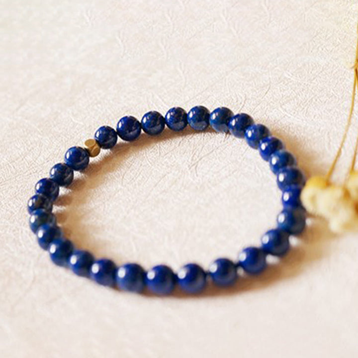 Pulsera de autocuidado con cuentas ultrafinas de lazurita de 4 mm de Buddha Stones
