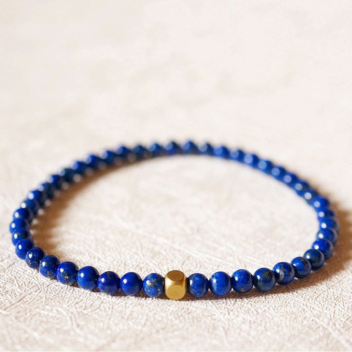 Pulsera de autocuidado con cuentas ultrafinas de lazurita de 4 mm de Buddha Stones