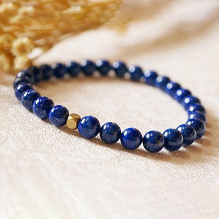Pulsera de autocuidado con cuentas ultrafinas de lazurita de 4 mm de Buddha Stones