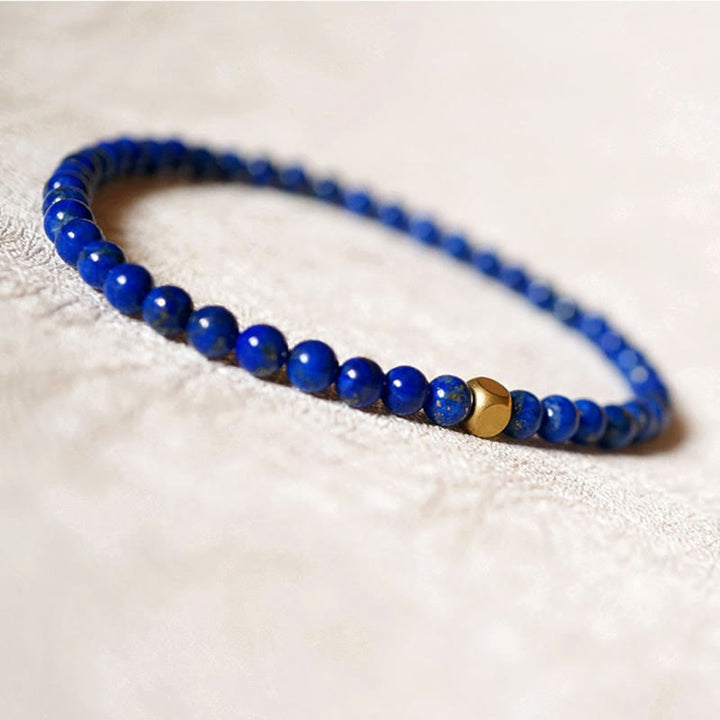 Pulsera de autocuidado con cuentas ultrafinas de lazurita de 4 mm de Buddha Stones
