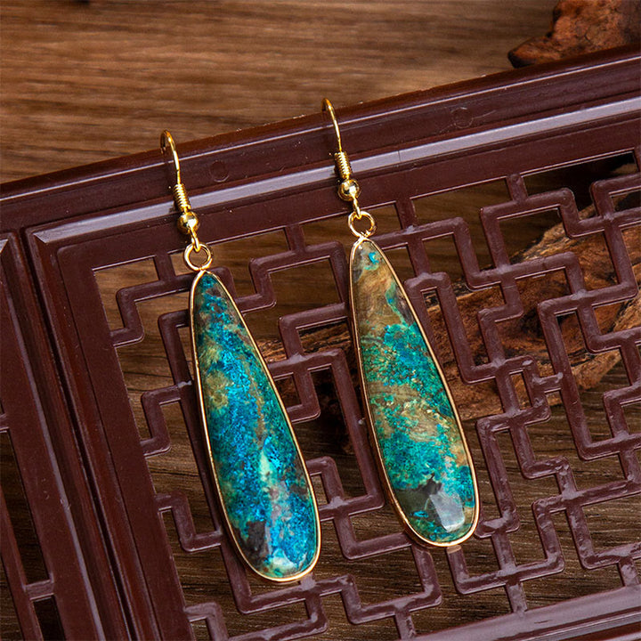 Pendientes Buddha Stones con forma de gota de agua y piedra emperador. - image 1
