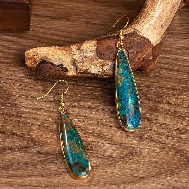 Pendientes Buddha Stones con forma de gota de agua y piedra emperador. - image 3