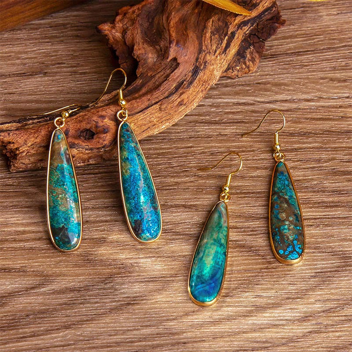 Pendientes Buddha Stones con forma de gota de agua y piedra emperador. - image 2