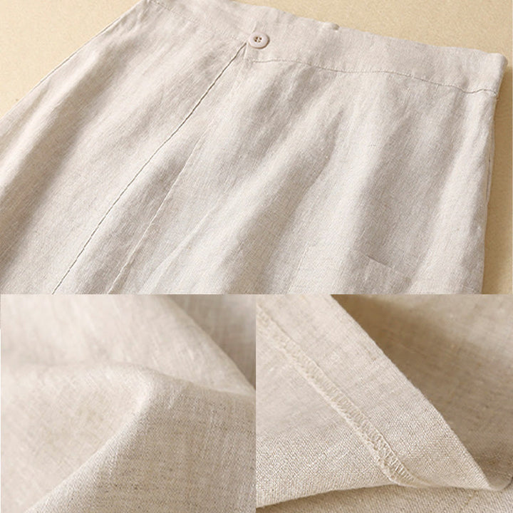 Falda de lino y algodón para mujer, estilo vintage de verano, asimétrica, de cintura alta y con bolsillos, de Buddha Stones - image 17