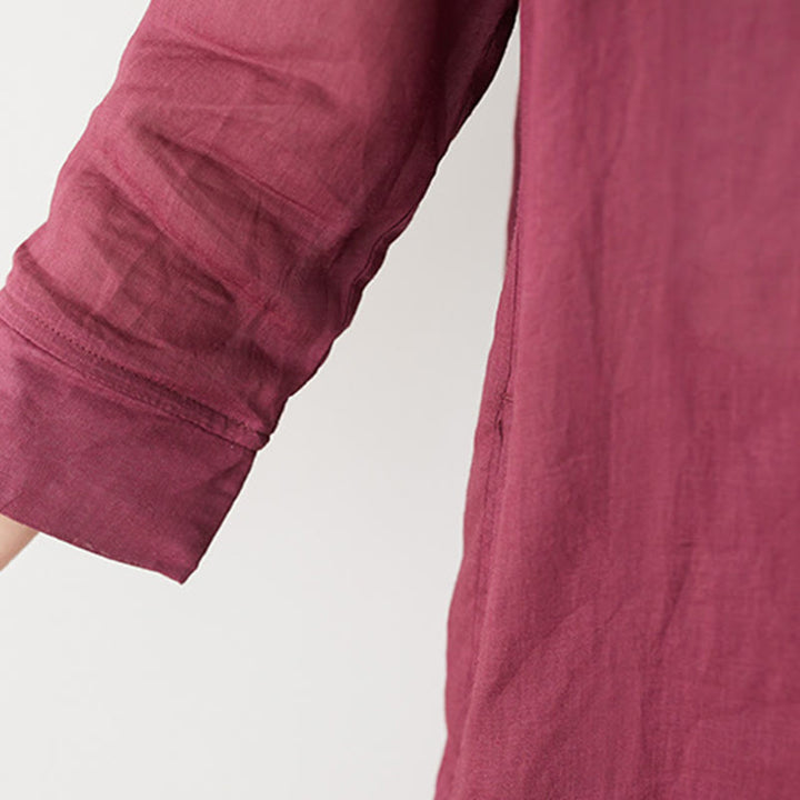 Conjunto de 2 piezas de camisa y pantalón de manga tres cuartos con Buddha Stones para meditación, zen, tai chi, algodón y lino para mujer - image 16