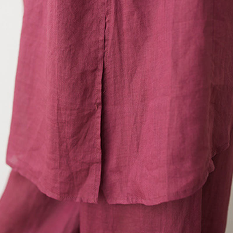 Conjunto de 2 piezas de camisa y pantalón de manga tres cuartos con Buddha Stones para meditación, zen, tai chi, algodón y lino para mujer - image 13