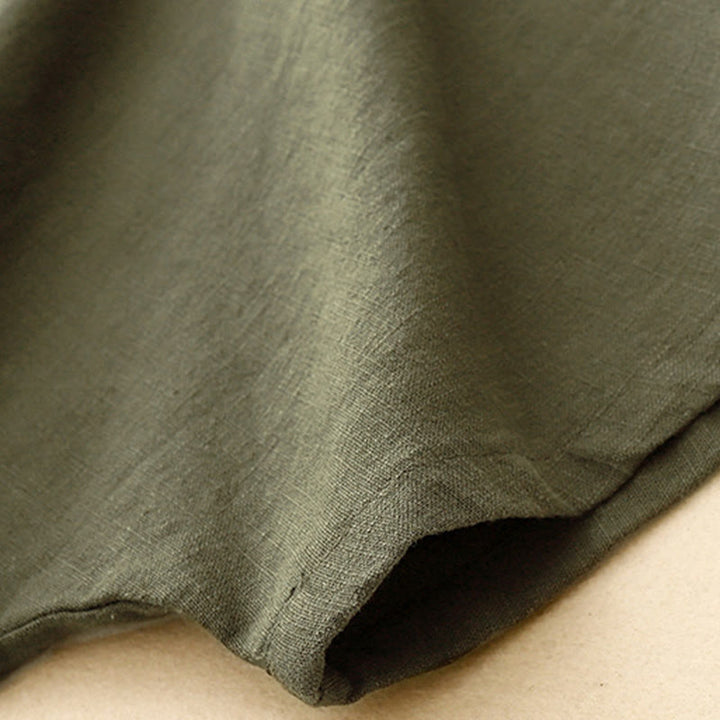 Camiseta informal de lino y algodón con cuello redondo y manga corta para mujer, con estampado de Buddha Stones - image 12