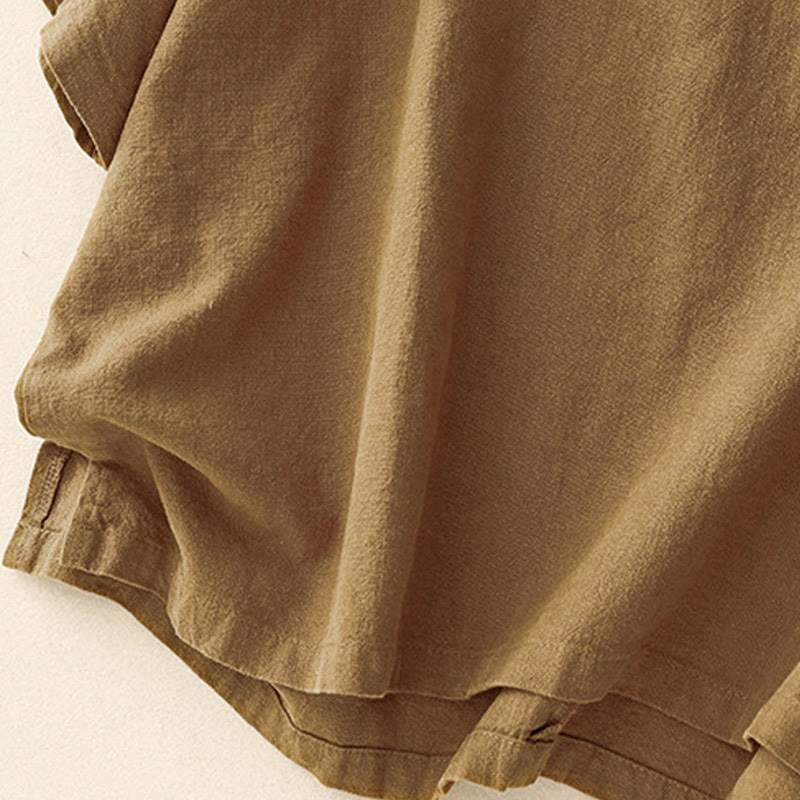 Camiseta informal de lino y algodón con cuello redondo y manga corta para mujer, con estampado de Buddha Stones - image 18