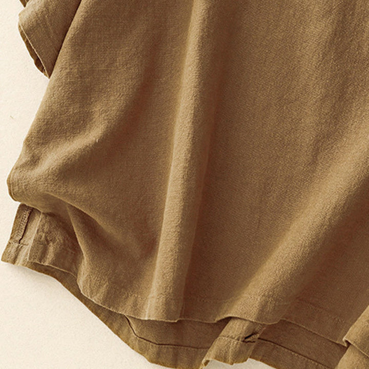 Camiseta informal de lino y algodón con cuello redondo y manga corta para mujer, con estampado de Buddha Stones - image 18