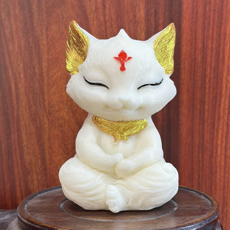 Buddha Stones de nueve colas, talladas en marfil, fruta bendecida, decoración del hogar - Zorro dorado de fruta de marfil 11*6*6cm - image 0
