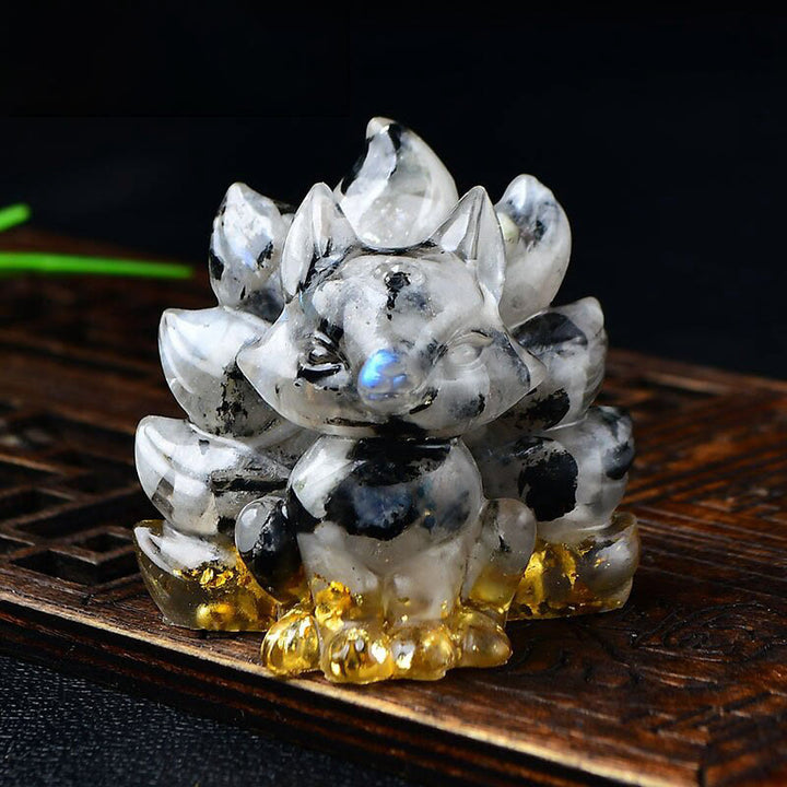 Buddha Stones naturales, varios cristales, cuarzo fresa, amatista, zorro de nueve colas, protección, decoración del hogar