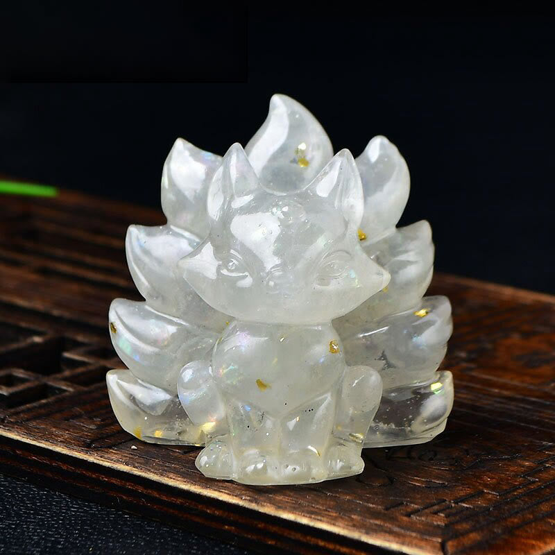 Buddha Stones naturales, varios cristales, cuarzo fresa, amatista, zorro de nueve colas, protección, decoración del hogar - Piedra lunar 5,5*4,5*5,5 cm - image 17