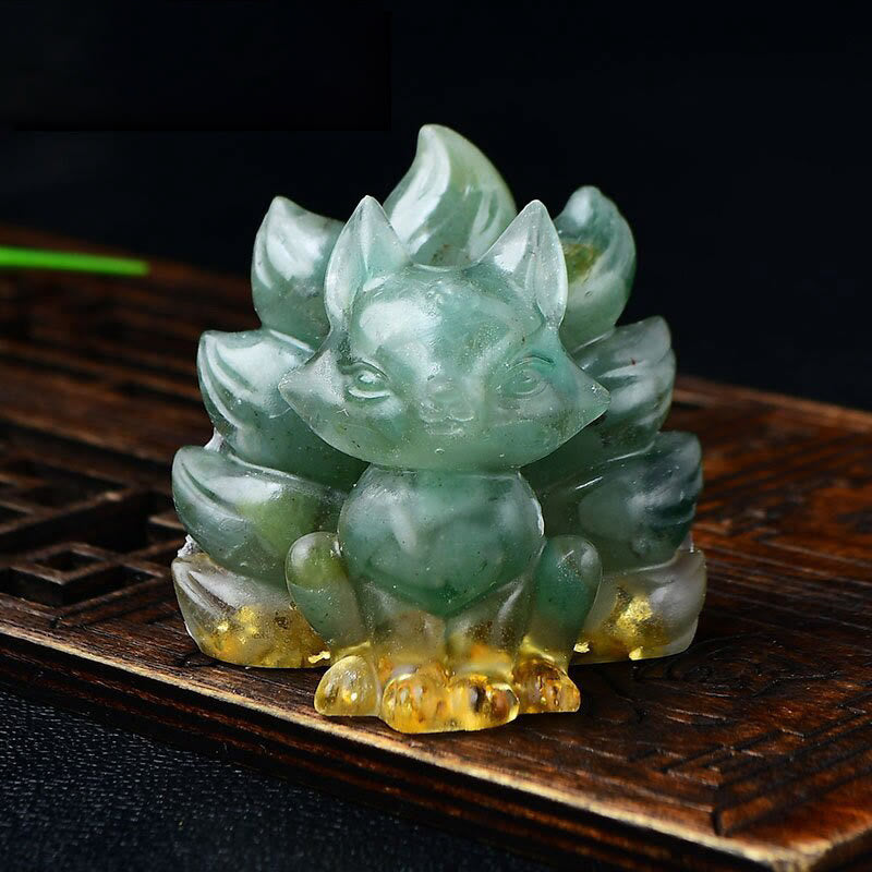 Buddha Stones naturales, varios cristales, cuarzo fresa, amatista, zorro de nueve colas, protección, decoración del hogar