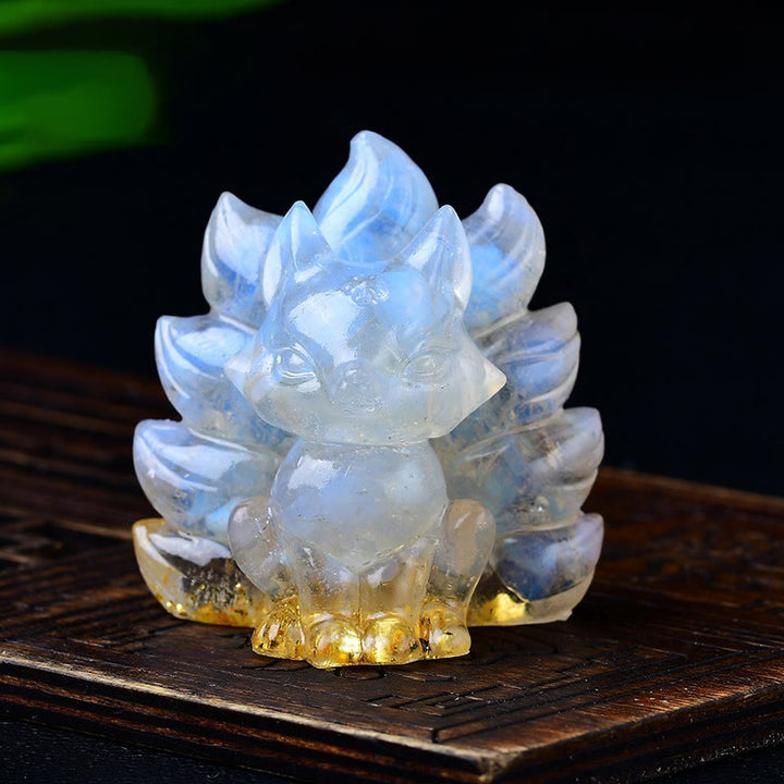 Buddha Stones naturales, varios cristales, cuarzo fresa, amatista, zorro de nueve colas, protección, decoración del hogar