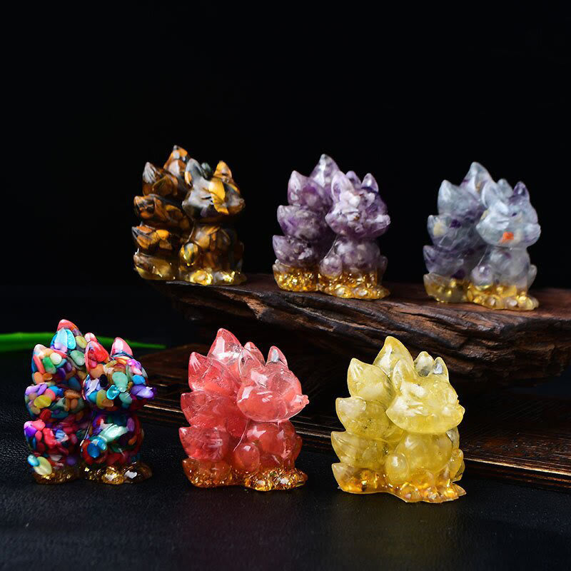 Buddha Stones naturales, varios cristales, cuarzo fresa, amatista, zorro de nueve colas, protección, decoración del hogar