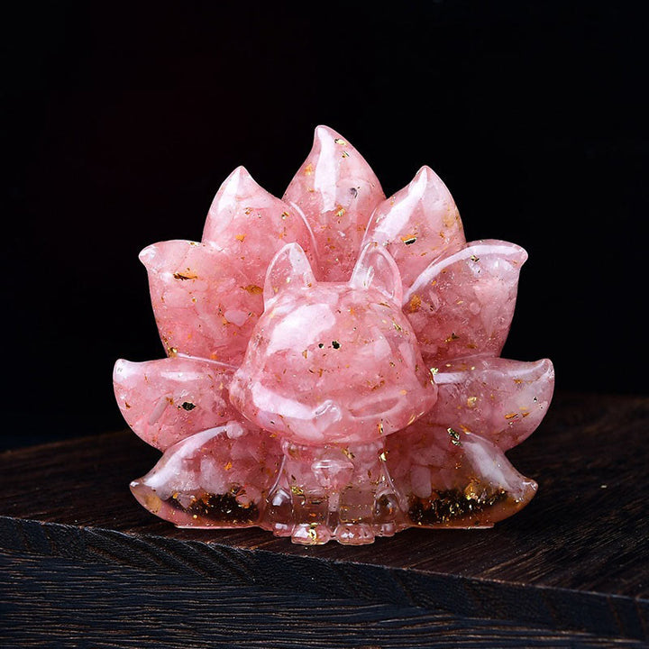 Buddha Stones pequeñas, varias piedras, cristal rosa, citrino, amatista, zorro de nueve colas, calidez, decoración del hogar