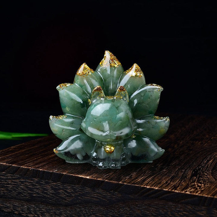 Buddha Stones pequeñas, varias piedras, cristal rosa, citrino, amatista, zorro de nueve colas, calidez, decoración del hogar