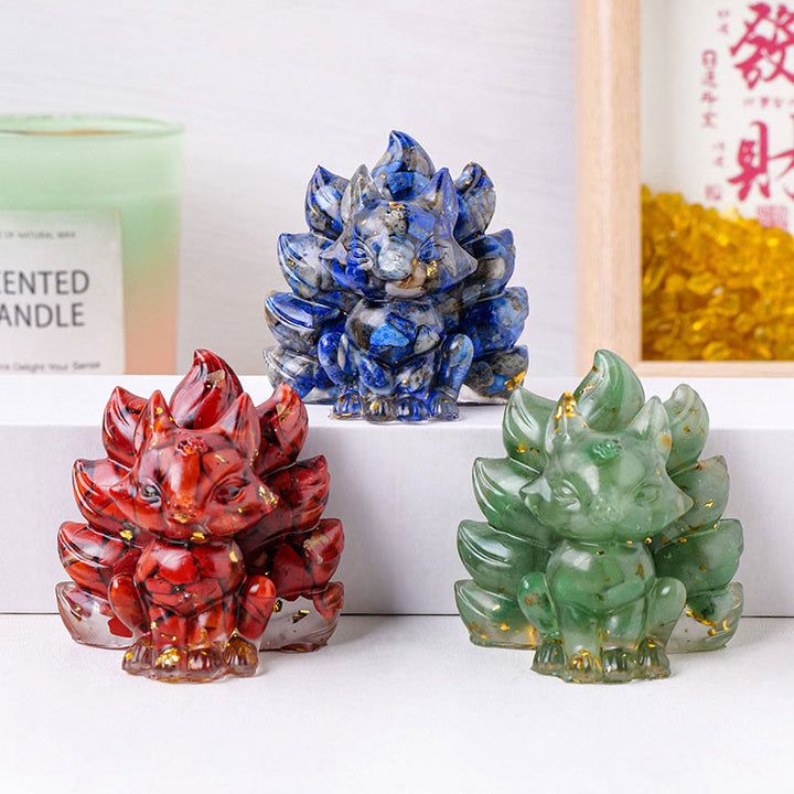 Buddha Stones pequeñas, varias piedras, cuarzo fresa, amatista, aventurina verde, zorro de nueve colas, curación, decoración del hogar