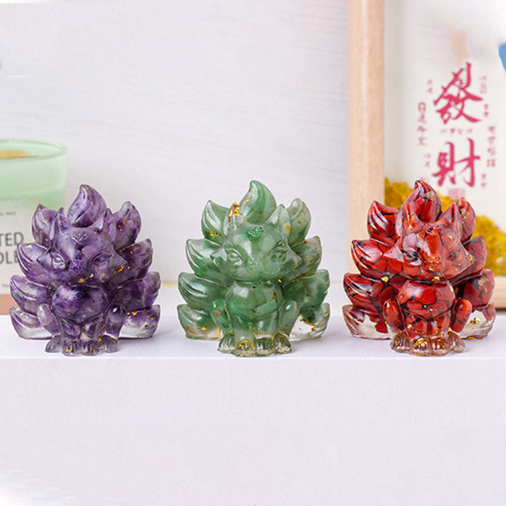 Buddha Stones pequeñas, varias piedras, cuarzo fresa, amatista, aventurina verde, zorro de nueve colas, curación, decoración del hogar