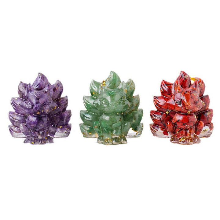 Buddha Stones pequeñas, varias piedras, cuarzo fresa, amatista, aventurina verde, zorro de nueve colas, curación, decoración del hogar - image 31