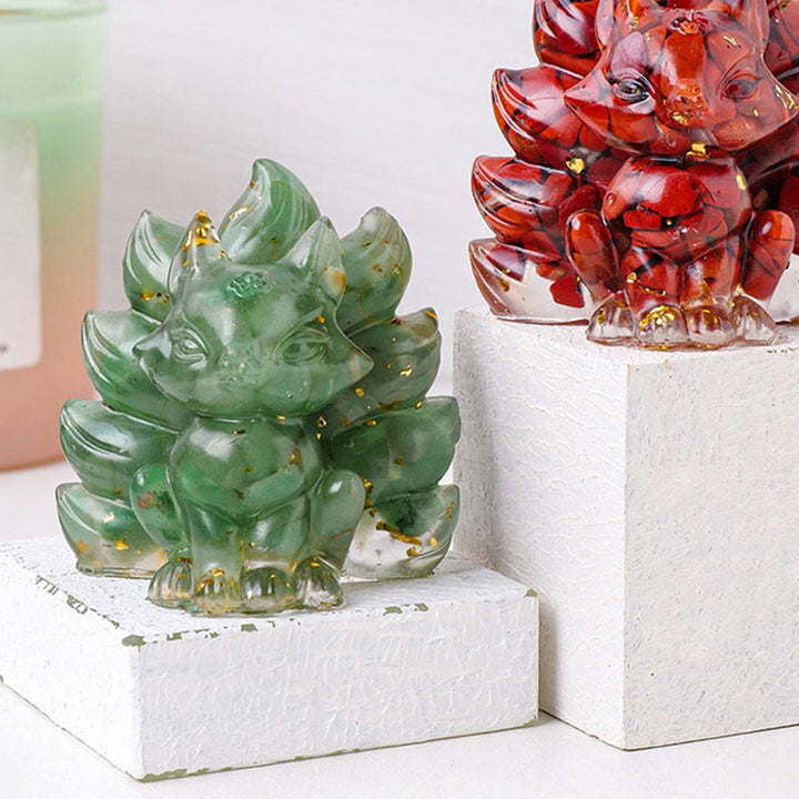 Buddha Stones pequeñas, varias piedras, cuarzo fresa, amatista, aventurina verde, zorro de nueve colas, curación, decoración del hogar
