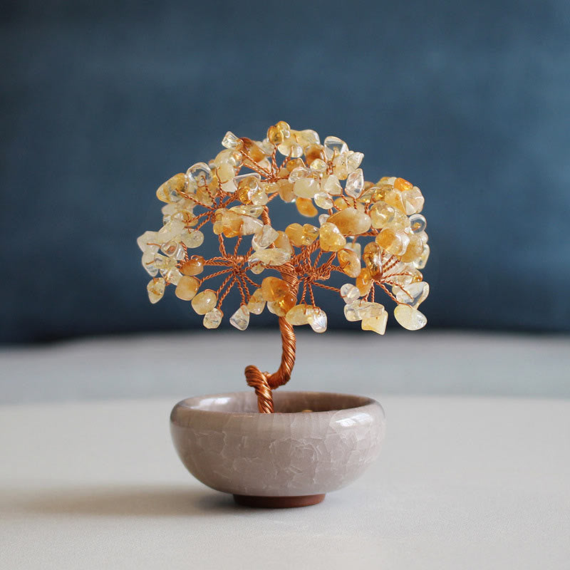 Buddha Stones, varios cristales, citrino, amatista, aventurina verde, árbol de la prosperidad, decoración del hogar. - Citrino 6-7*10cm - Caja de regalo - image 0