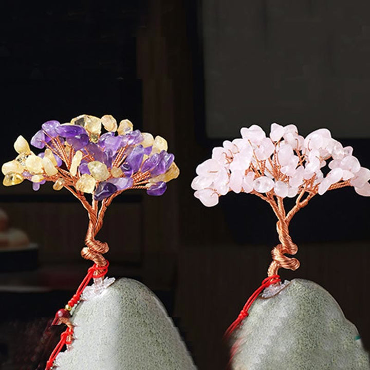 Buddha Stones, citrino, amatista, aventurina verde, árbol de cristal, base de cerámica, prosperidad, decoración del hogar. - image 12