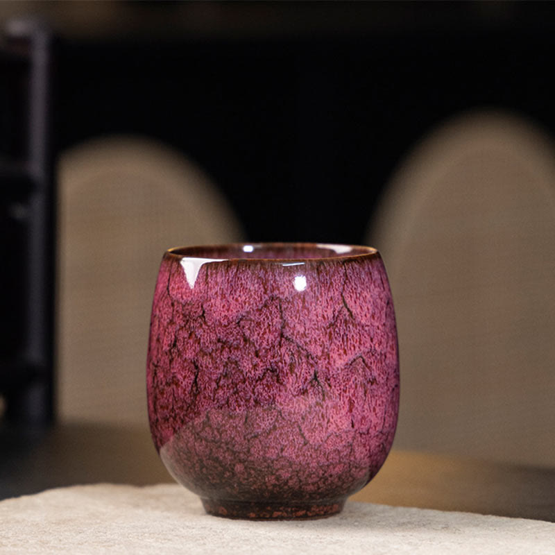 Taza de té de cerámica con Buddha Stones, hecha a mano, estilo chino Jianzhan, con cambio de horno, 150 ml