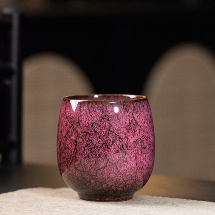 Taza de té de cerámica con Buddha Stones, hecha a mano, estilo chino Jianzhan, con cambio de horno, 150 ml