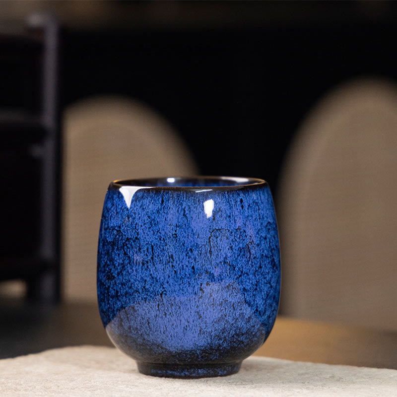 Taza de té de cerámica con Buddha Stones, hecha a mano, estilo chino Jianzhan, con cambio de horno, 150 ml