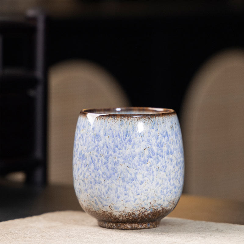 Taza de té de cerámica con Buddha Stones, hecha a mano, estilo chino Jianzhan, con cambio de horno, 150 ml