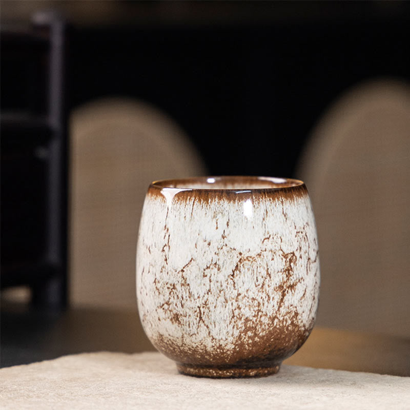 Taza de té de cerámica con Buddha Stones, hecha a mano, estilo chino Jianzhan, con cambio de horno, 150 ml