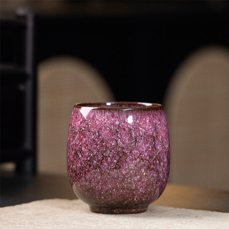 Taza de té de cerámica con Buddha Stones, hecha a mano, estilo chino Jianzhan, con cambio de horno, 150 ml