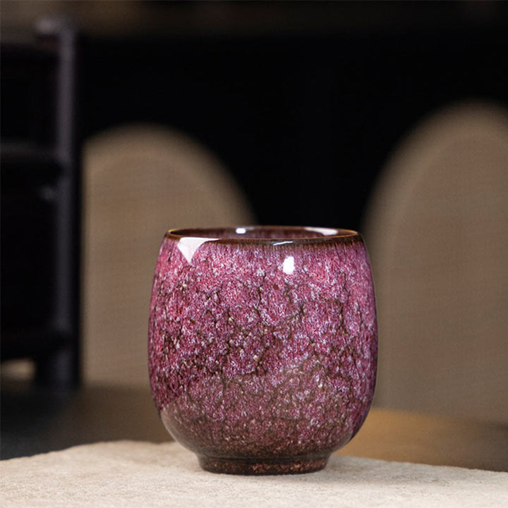 Taza de té de cerámica con Buddha Stones, hecha a mano, estilo chino Jianzhan, con cambio de horno, 150 ml