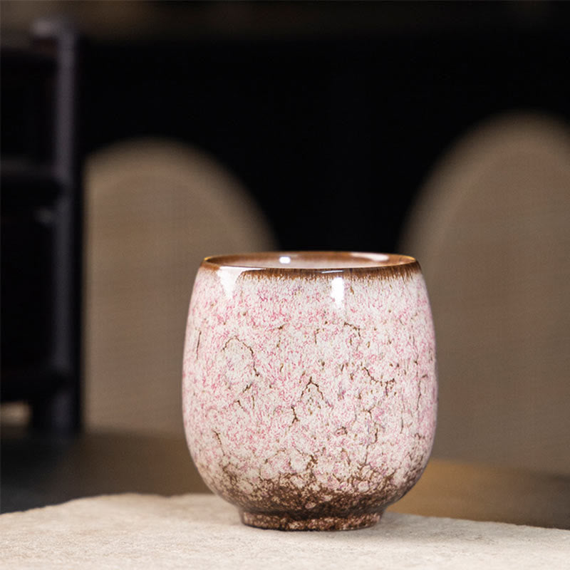 Taza de té de cerámica con Buddha Stones, hecha a mano, estilo chino Jianzhan, con cambio de horno, 150 ml