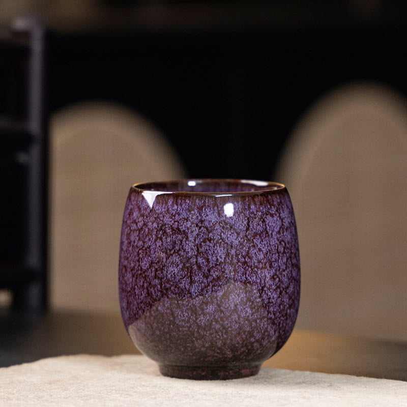 Taza de té de cerámica con Buddha Stones, hecha a mano, estilo chino Jianzhan, con cambio de horno, 150 ml