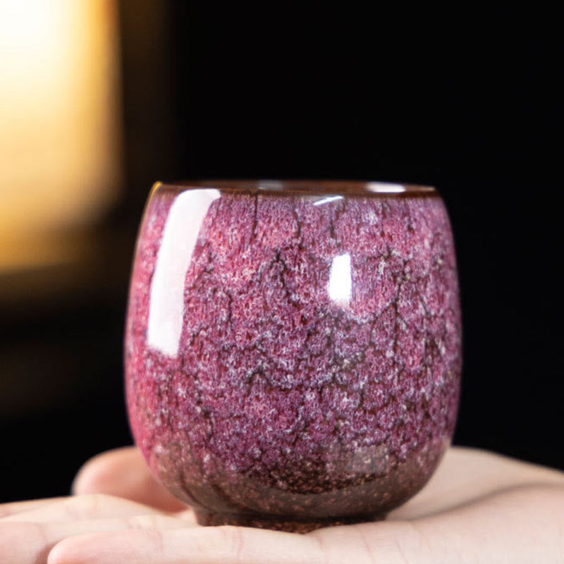 Taza de té de cerámica con Buddha Stones, hecha a mano, estilo chino Jianzhan, con cambio de horno, 150 ml