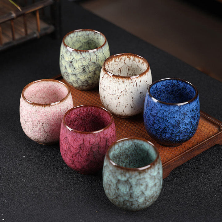 Taza de té de cerámica con Buddha Stones, hecha a mano, estilo chino Jianzhan, con cambio de horno, 150 ml