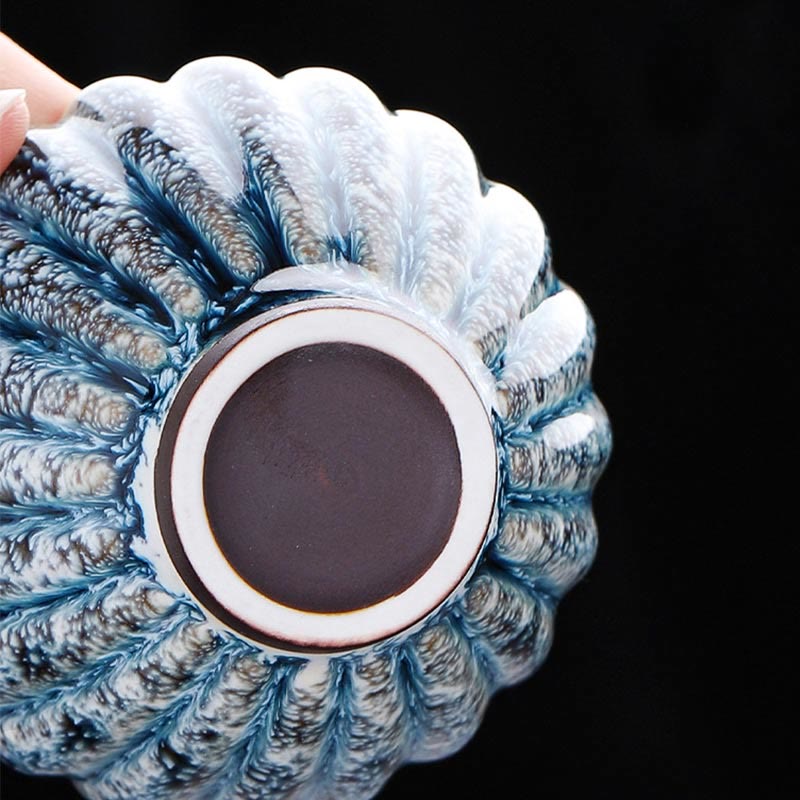 Taza de té de cerámica de loto Jianzhan china pequeña hecha a mano con Buddha Stones , taza de té de kung fu de 80 ml