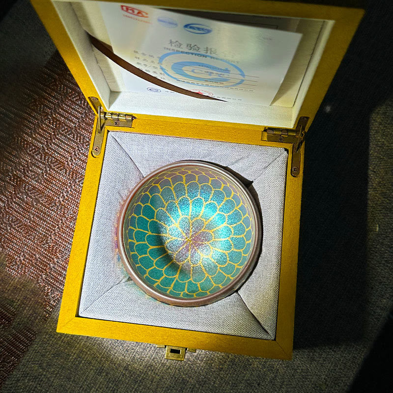Taza de té de cerámica con diseño de flor de loto Jianzhan china hecha a mano con Buddha Stones, taza de té Kung Fu de 150 ml