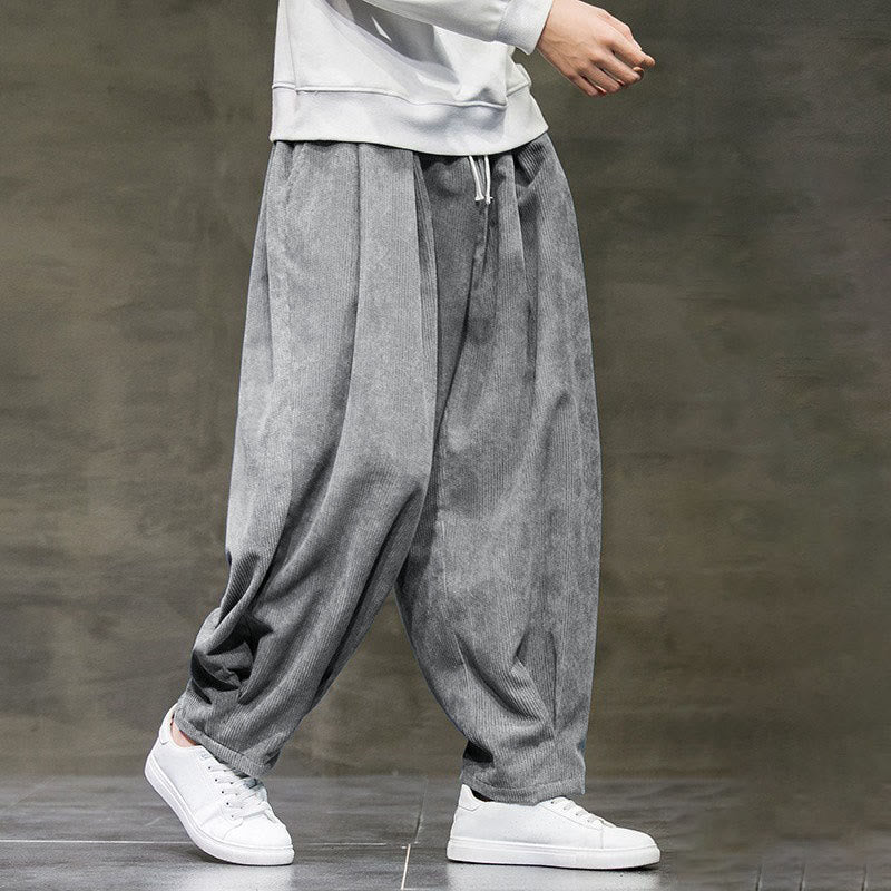Pantalones bombachos casuales de algodón liso con bolsillos para hombre de Buddha Stones - image 10