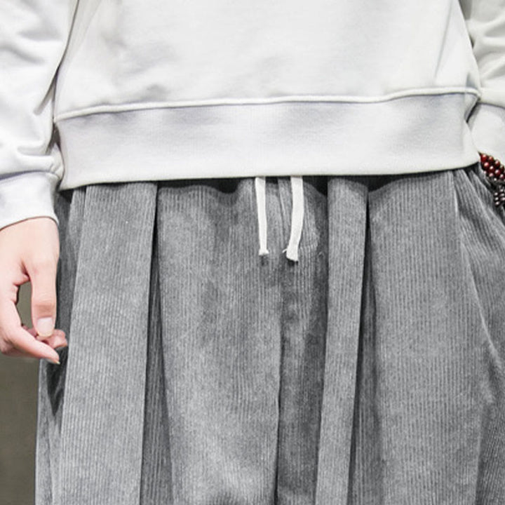 Pantalones bombachos casuales de algodón liso con bolsillos para hombre de Buddha Stones - image 16