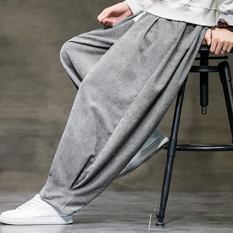 Pantalones bombachos casuales de algodón liso con bolsillos para hombre de Buddha Stones - image 14