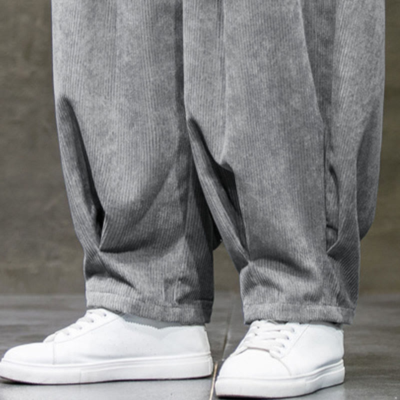 Pantalones bombachos casuales de algodón liso con bolsillos para hombre de Buddha Stones - image 17