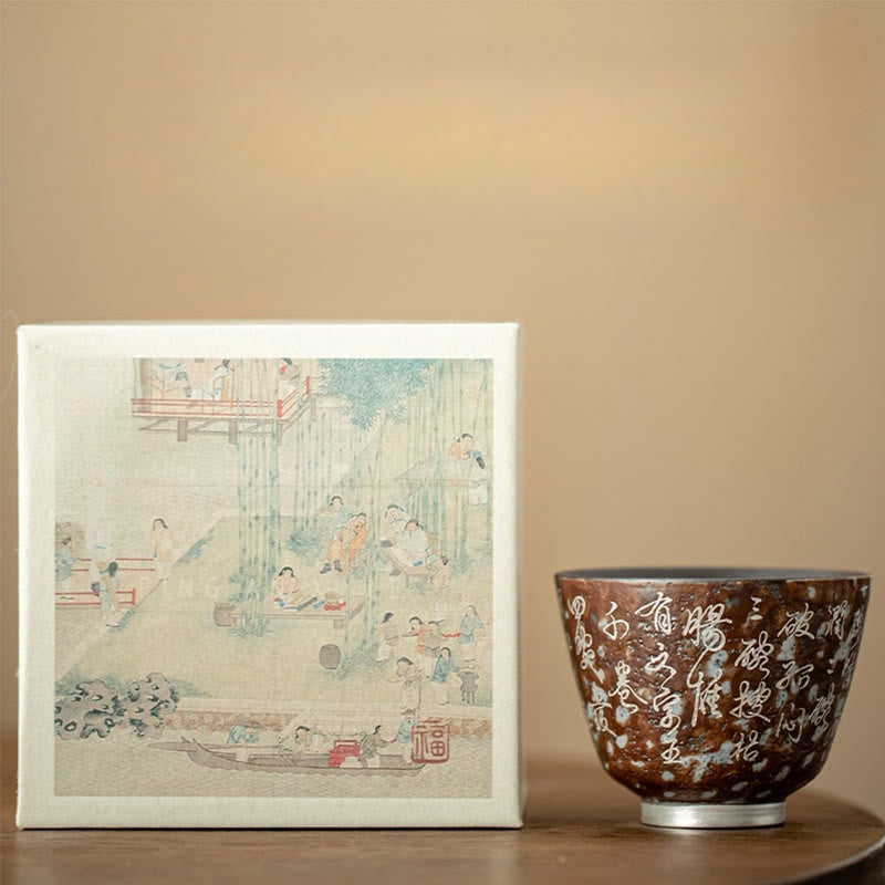 Taza de té de kung fu con diez mil poemas de Buddha Stones, 100 ml, con caja de regalo