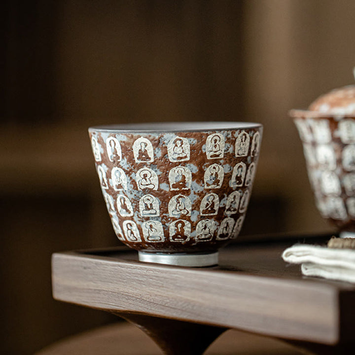 Taza de té de kung fu con diez mil poemas de Buddha Stones, 100 ml, con caja de regalo