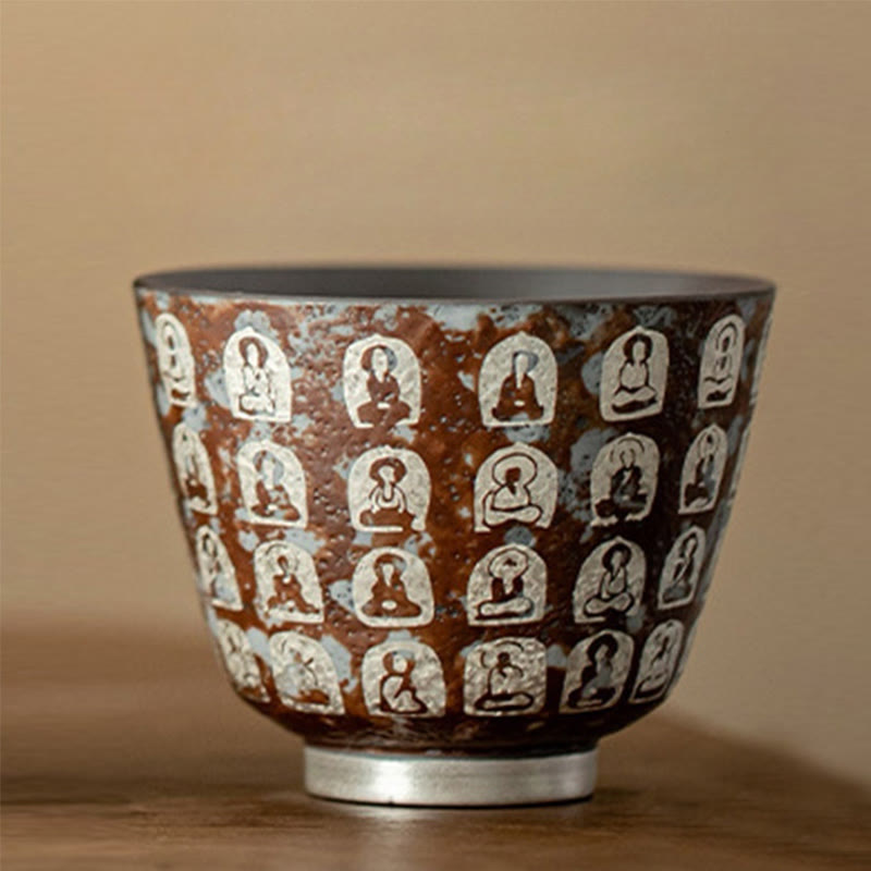 Taza de té de kung fu con diez mil poemas de Buddha Stones, 100 ml, con caja de regalo
